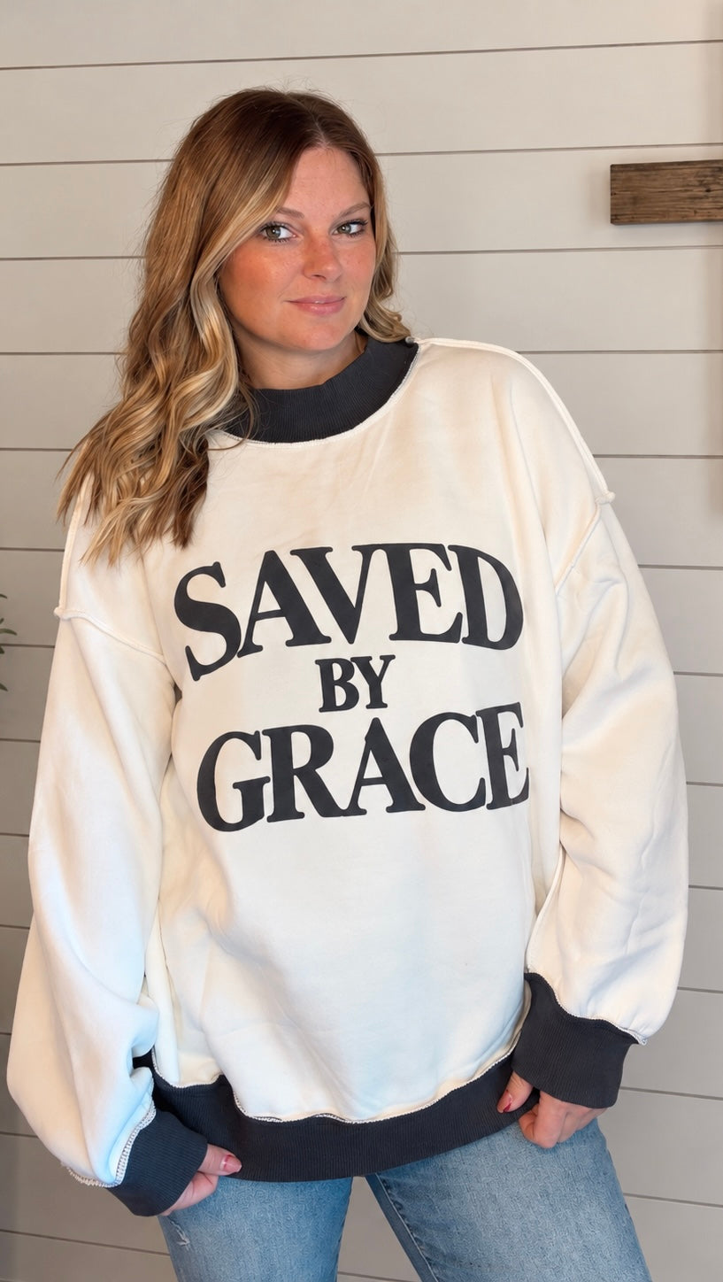 Saved By Grace Mock Neck Sweatshirt