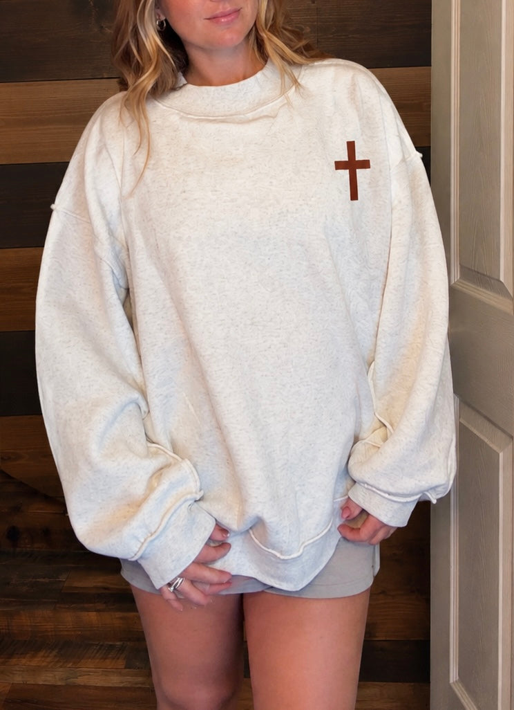 Jesus Saves Reversible Mock Neck Sweatshirt