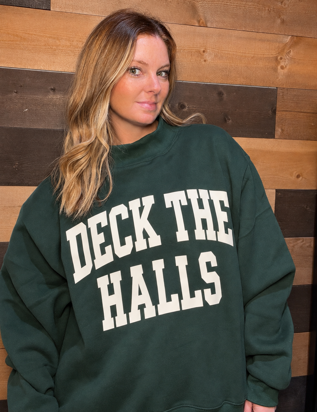 DECK THE HALLS / REVERSIBLE MOCKNECK SWEATSHIRT
