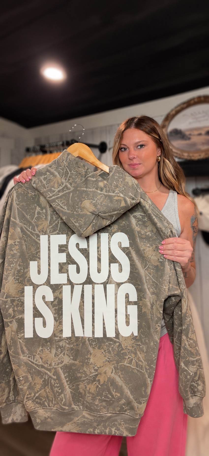 Jesus is King Camo Hoodie