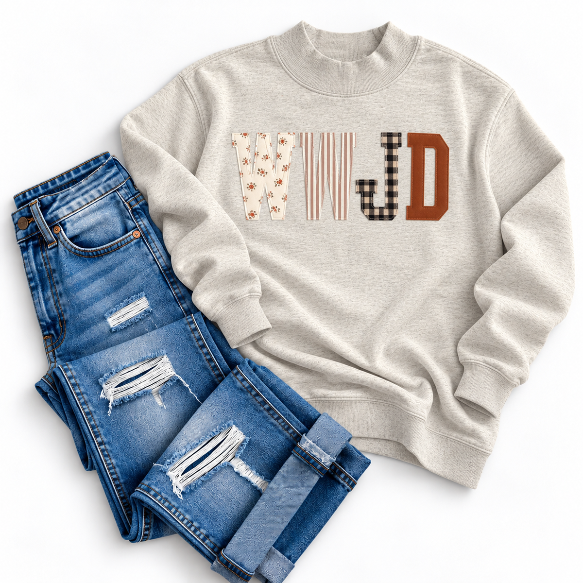 WWJD Embroidered Sweatshirt