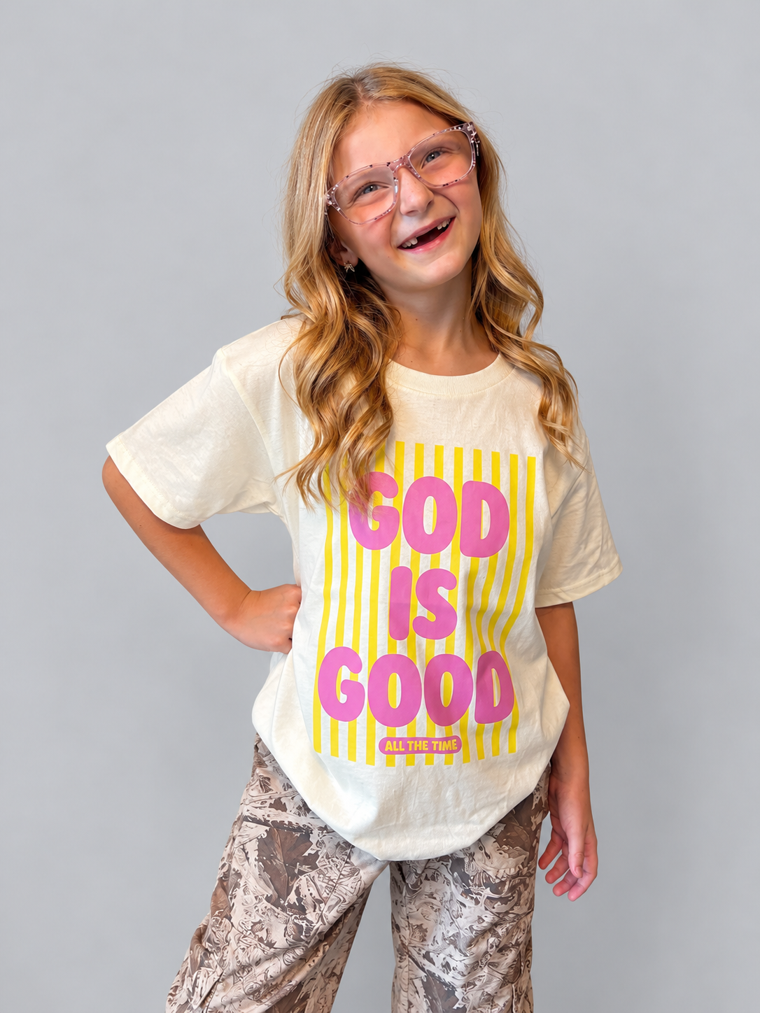 God Is Good All the Time Pink Tee