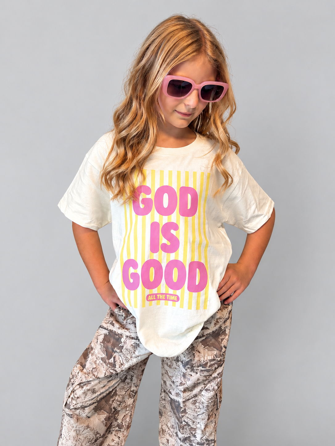 God Is Good All the Time Pink Tee